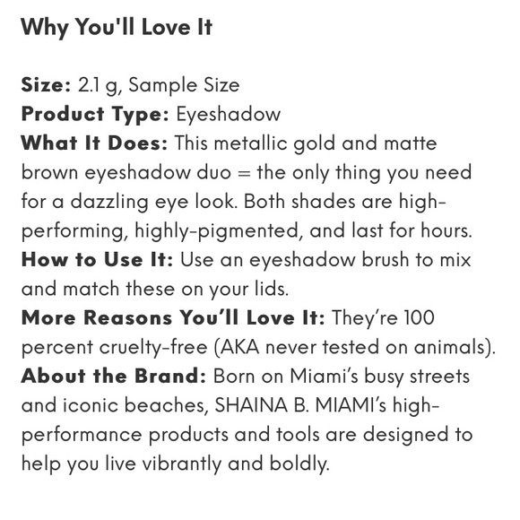 Shaina B. Eyeshadow Duo New - Picture 2 of 6